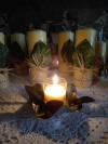 riempimento con cera colorata o citronella asticera